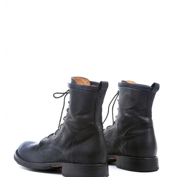 Fiorentini Baker Men Black Distressed Leather Lace Up Boots Italy Size US 9 - Picture 9 of 11